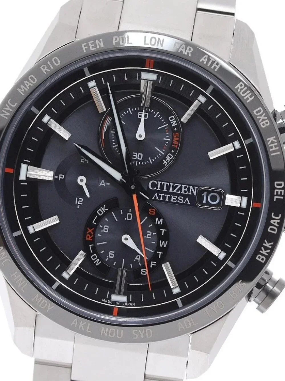 CITIZEN Atessa Actline AT8189-61E Eco Drive Solar Powered Radio Men's _971352